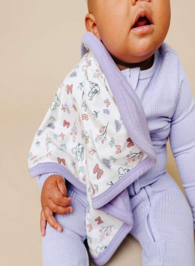 Copper Pearl 3-Layer Knit Security Blanket Set Sized 16" x 16" 2-Pack Minnie Mouse's Bowquet - Image 4