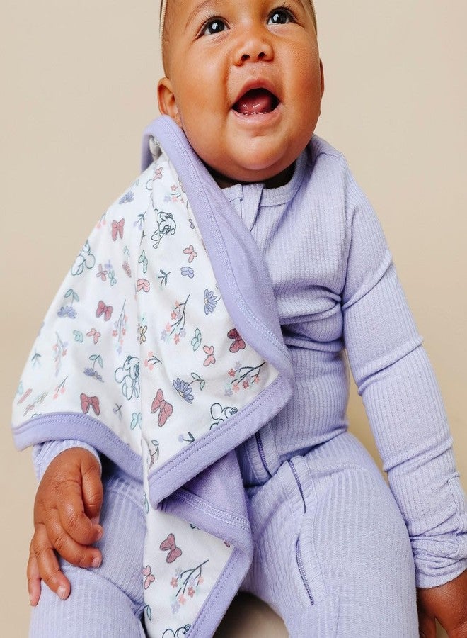 Copper Pearl 3-Layer Knit Security Blanket Set Sized 16" x 16" 2-Pack Minnie Mouse's Bowquet - Image 2