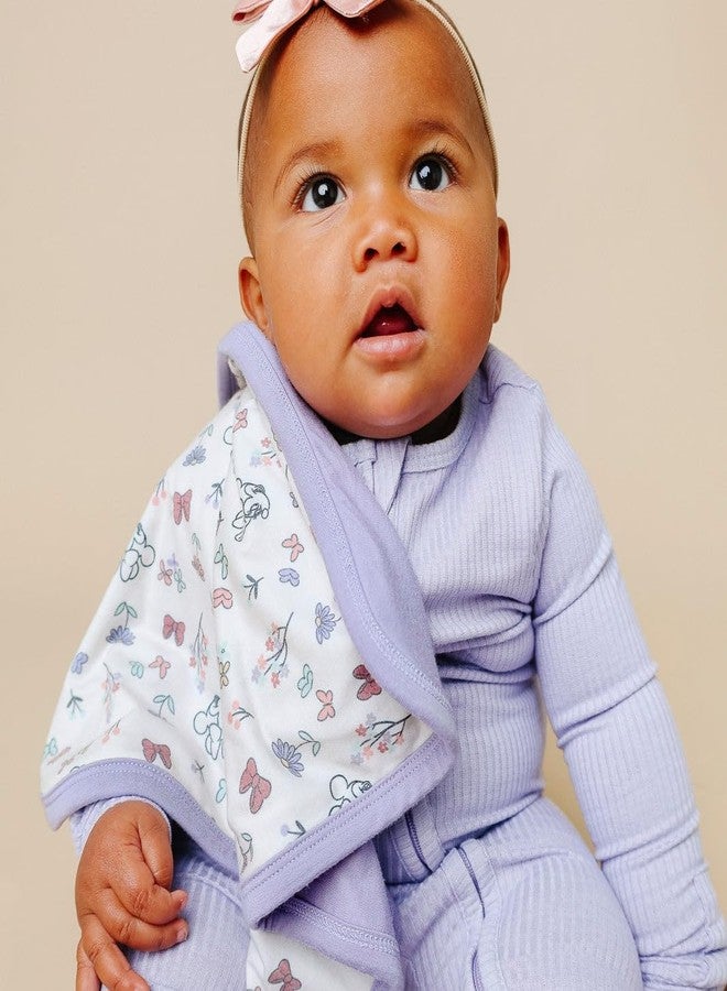 Copper Pearl 3-Layer Knit Security Blanket Set Sized 16" x 16" 2-Pack Minnie Mouse's Bowquet - Image 3