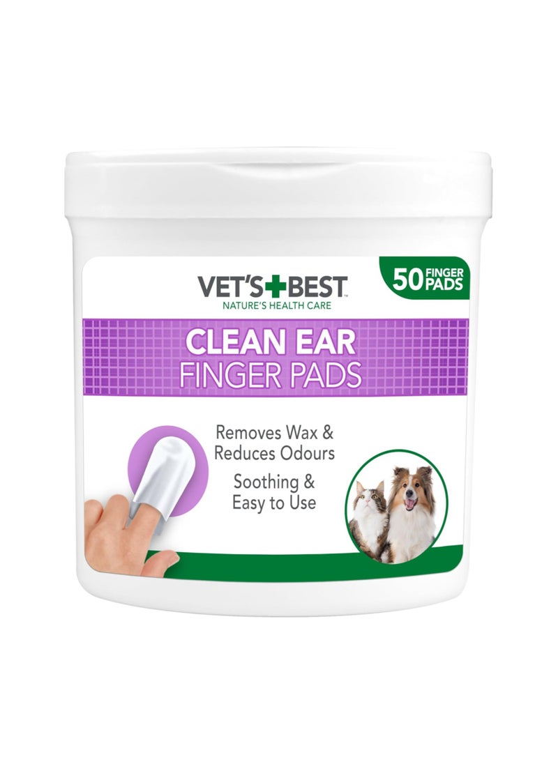 Vet's Best Ear Relief Finger Wipes Ear Cleansing Finger Wipes for Dogs Sooths and Deodorizes 50 Disposable Wipes  - Image 1