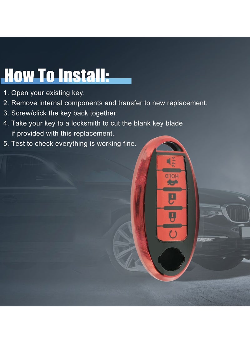 Nissan Nissan Patrol 5 Button Remote Key Fob Case TPU Car Key Case 1 Pcs Car Key Fob Cover Red  - Image 4
