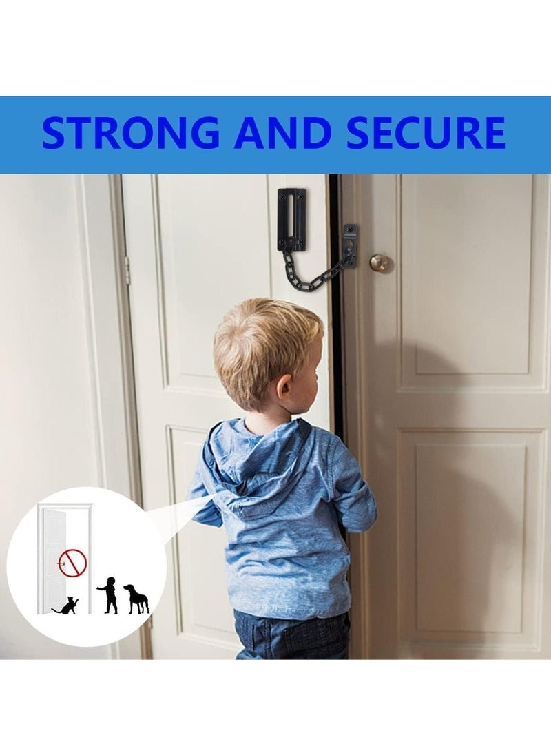 Y&D Door Chain Lock, 2 Pack Guard with Stainless Steel Latch 12 Screws, Thickened Sturdy Latches Lock for Inside Door, Front Pets Kids Safety  - Image 2