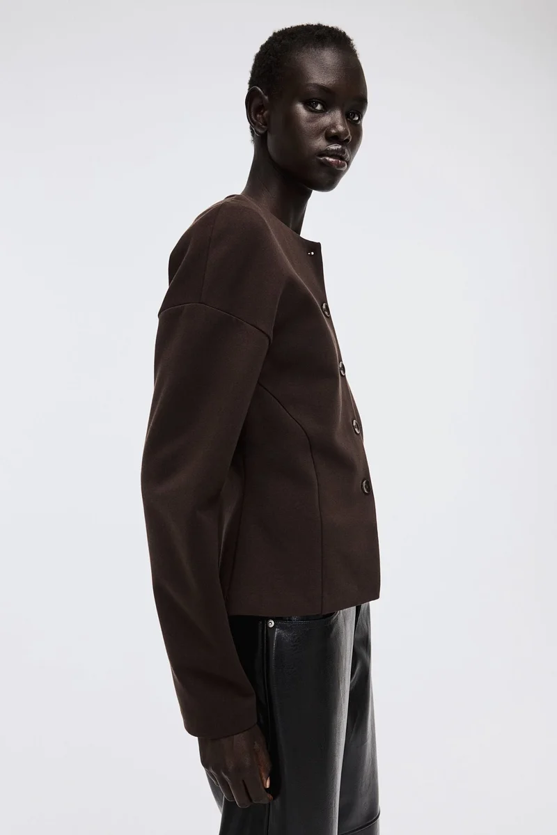 H&M Collarless scuba blazer
