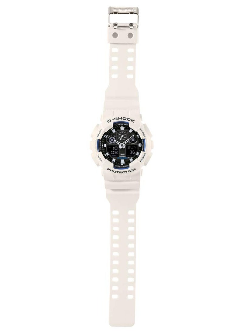 CASIO - Men's G-Shock GA-100B-7A White Resin Quartz Watch - Image 1