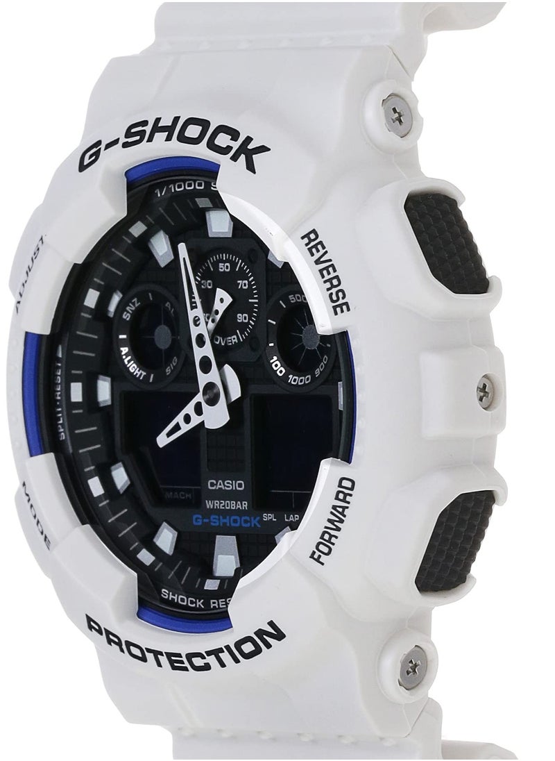 CASIO - Men's G-Shock GA-100B-7A White Resin Quartz Watch - Image 1