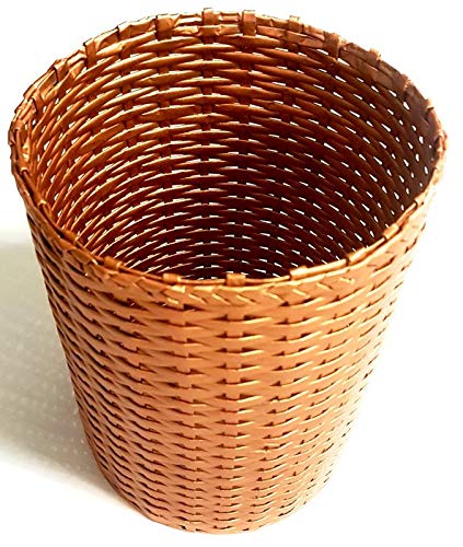 Paperus Paperus Sonas Creation Standard Size 11 Inch Tall 10 Liter Bronze Finish Waste Basket Open Top Dustbin Trash Can Indoor Planter Storage Basket Ecofriendly Handmade of Paper Ropes  - Image 3