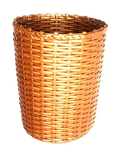 Paperus Paperus Sonas Creation Standard Size 11 Inch Tall 10 Liter Bronze Finish Waste Basket Open Top Dustbin Trash Can Indoor Planter Storage Basket Ecofriendly Handmade of Paper Ropes  - Image 1