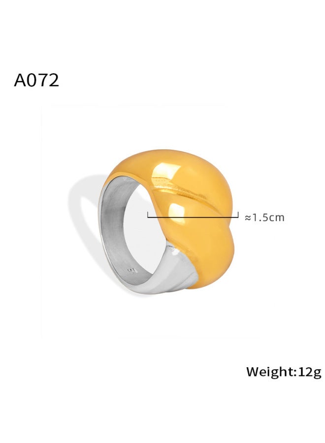 Mystery Niche Opening Geometric Gold Ring Titanium Steel Electroplating 18k Real Gold Fashionable Accessories Combination