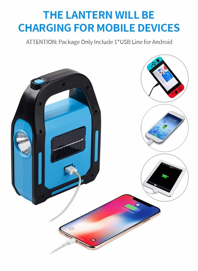 جرويك 3 في 1 يو اس بي يعمل بالطاقة الشمسية قابلة لإعادة الشحن ألمع COB LED للتخييم ، مصابيح للتخييم مصباح عمل قابل لإعادة الشحن ، IPX-4 مصباح LED للطوارئ مقاوم للماء 1 عبوة - Image 4