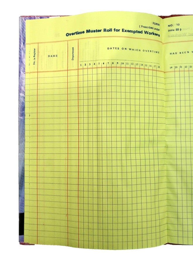 LRS Form 10 Register of Overtime Muster Roll for Exempted Workers Prescribed Under Rule 85 - Image 1