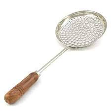 Medigo Stainless Steel Frying Boondi Jhara with Long Handle Strainer - Image 1