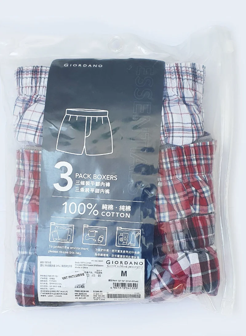 جيوردانو بوكسرات قطنية رجالية بقصة عادية عبوة  قطع