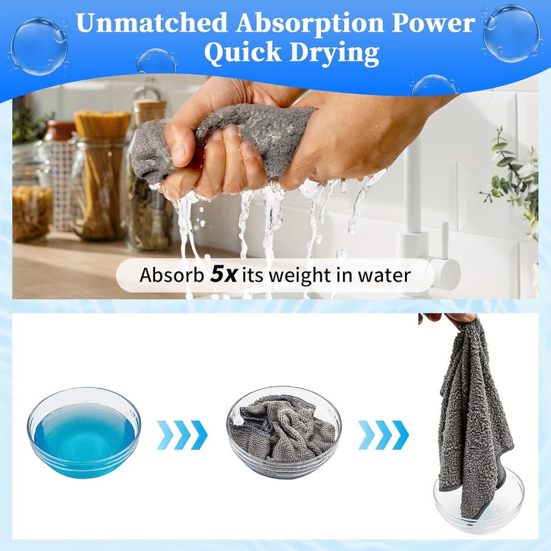 FIXSMITH Microfiber Cleaning Cloth - Pack of 24, Multi-Functional Towels, 12 x 16 in, Highly Absorbent, Lint-Free - Image 5