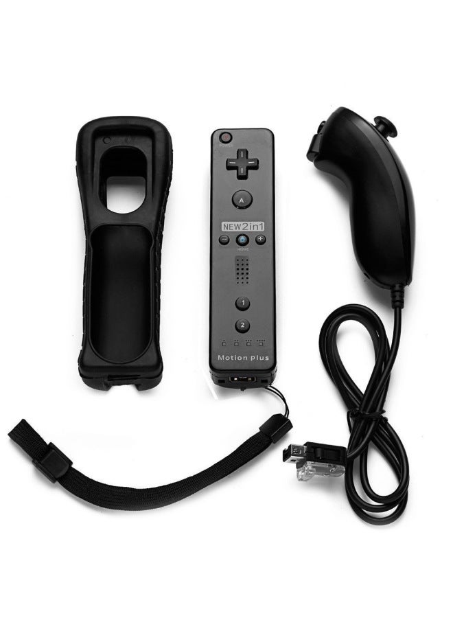WII Handle Wii2in1 Left And Right Handle Straight Handle Curved Handle With Accelerator WII2 In 1 Neutral Gamepad-Product Color:Medium Powder Left Naked - Image 3