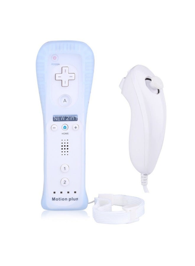 WII Handle Wii2in1 Left And Right Handle Straight Handle Curved Handle With Accelerator WII2 In 1 Neutral Gamepad-Product Color:Medium Powder Left Naked - Image 2