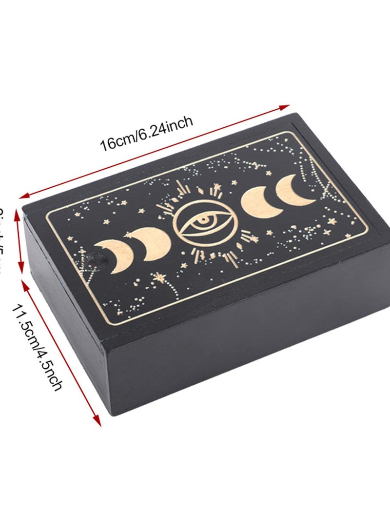 GGOOT Antique Wooden Tarot Cards Storage Box and Tarot Card Stand Holder Divination Ornament Box Witchs Supplies Durable tarot decks box wooden  - Image 3