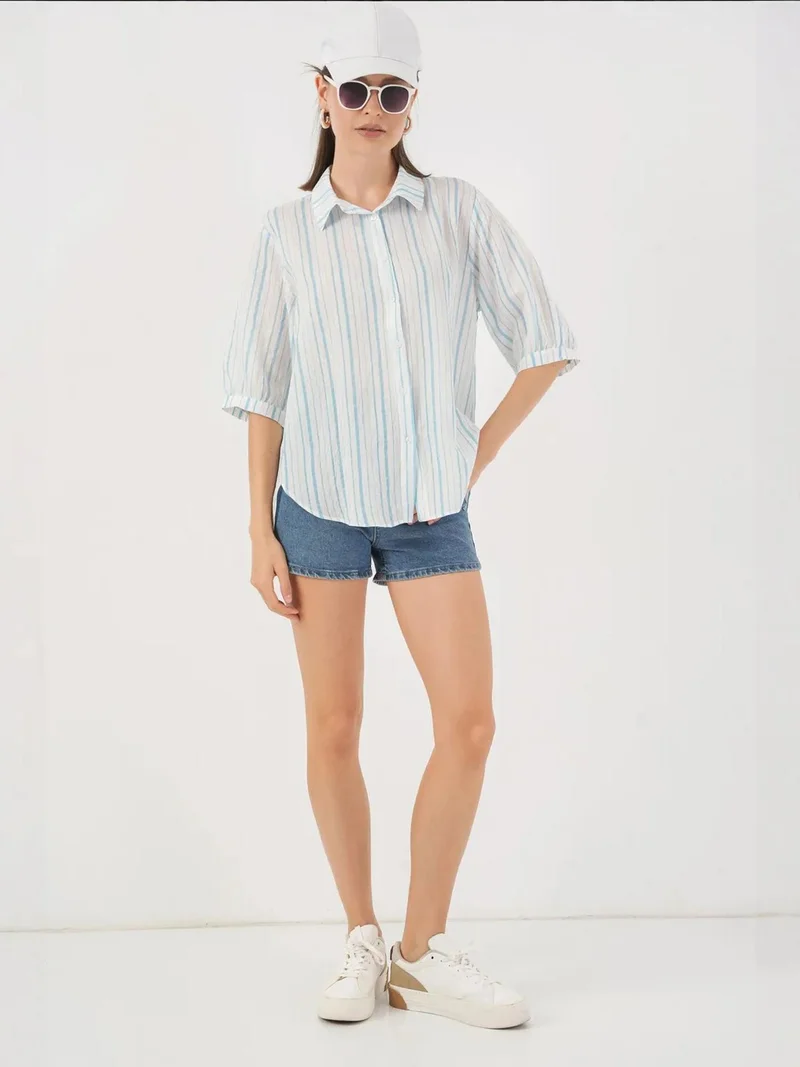 BIG DART BDART Striped Poplin Shirt