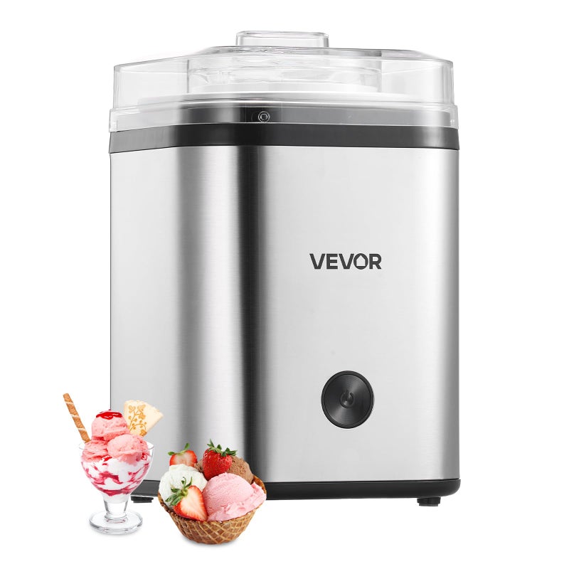 VEVOR Ice Cream Maker, 2.11 Qt. Large Capacity, Electric Automatic Ice-Cream Machine, with Easy Operation & Cleaning, Stainless Steel Shell, for Homemade Frozen Yogurt, Fruit Sorbet, Gelato, Silver - Image 1