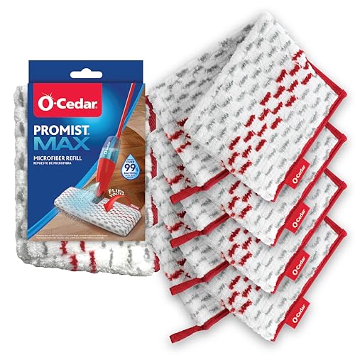 o cedar O-Cedar Genuine ProMist MAX Spray Mop Head Replacement (Pack of 4) | Machine Washable | Reusable | Microfiber Refill | Removes 99% of Bacteria - Image 1