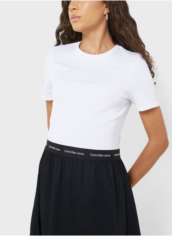 Calvin Klein Jeans - Tie Detail Flare Dress - Image 1