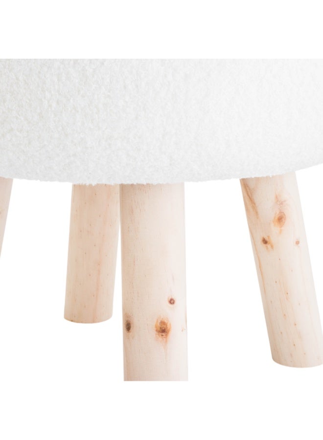 كازا روزا كرسي صغير بأرجل من الخشب بتصميم أنيق وعصري لغرف المعيشة | غرف النوم - Image 3