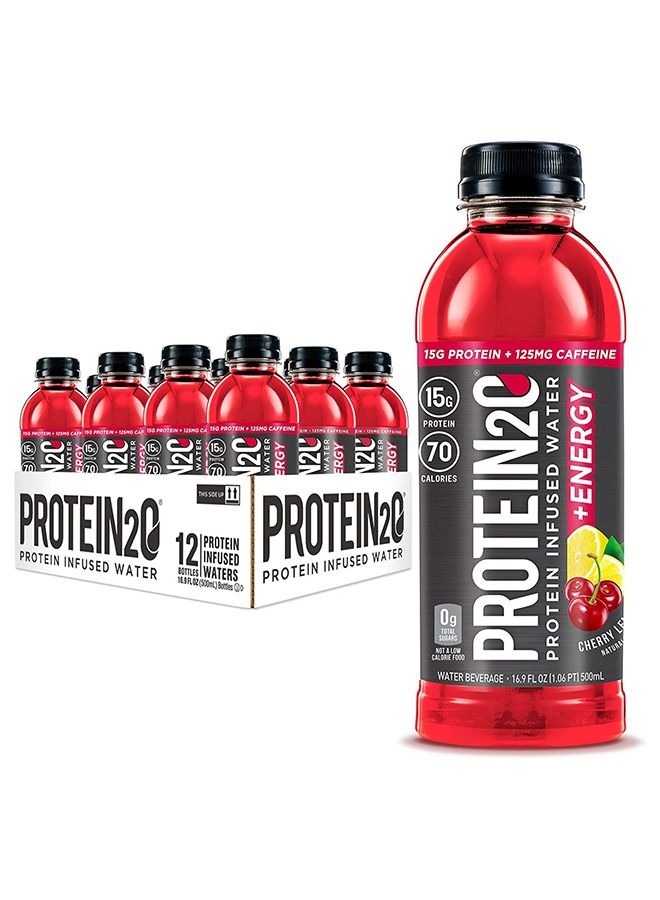 PROTEIN20 Protein2o Protein Infused Water Plus Energy with Cherry Lemonade -500 ml - Image 2