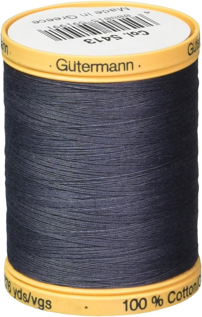 Gutermann Natural Cotton Thread Solids 876yd, Evening Blue