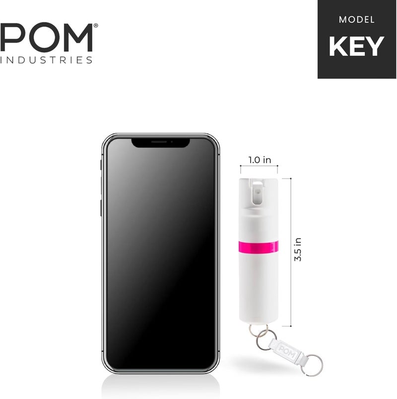 POM Pepper Spray Keychain, Quick Key Release for Instant Access, Flip Top Safety, Maximum Strength OC Formula with UV Marking Dye, 25 Bursts, 10 ft Range, 0.5 fl oz - Image 3