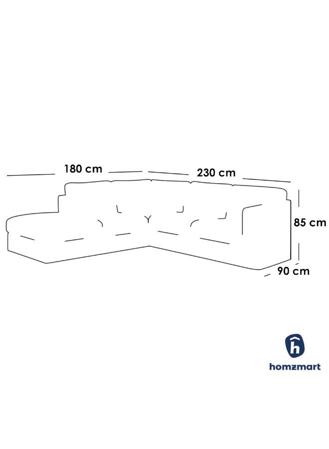 هومزمارت كنبة زاوية خشب سويدي و كتان - بيج - Image 2