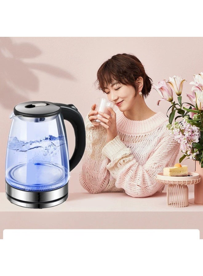 Glass Electric Kettle  Transparent For Tea Making  Auto Power-Off  Compact  Blue Light  Water Boile,2 Lr - Image 3