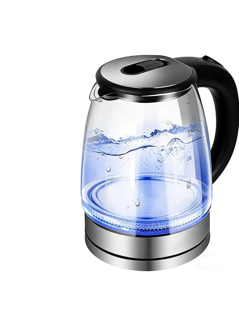 Glass Electric Kettle  Transparent For Tea Making  Auto Power-Off  Compact  Blue Light  Water Boile,2 Lr - Image 1