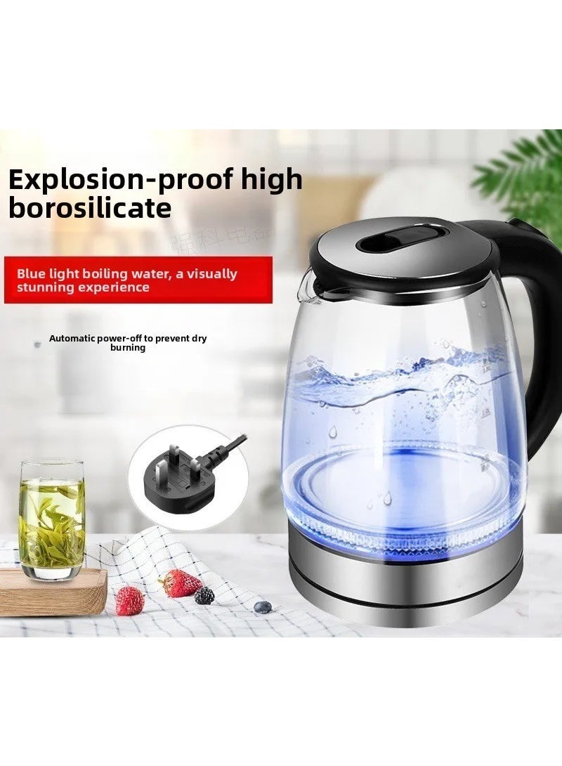 Glass Electric Kettle  Transparent For Tea Making  Auto Power-Off  Compact  Blue Light  Water Boile,2 Lr - Image 2