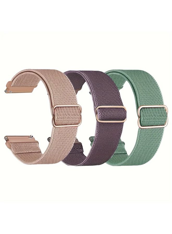 Stretchy Nylon Watch Bands Set Multicolor 22mm Water Resistant Sport Wristband for Men Women - Image 1
