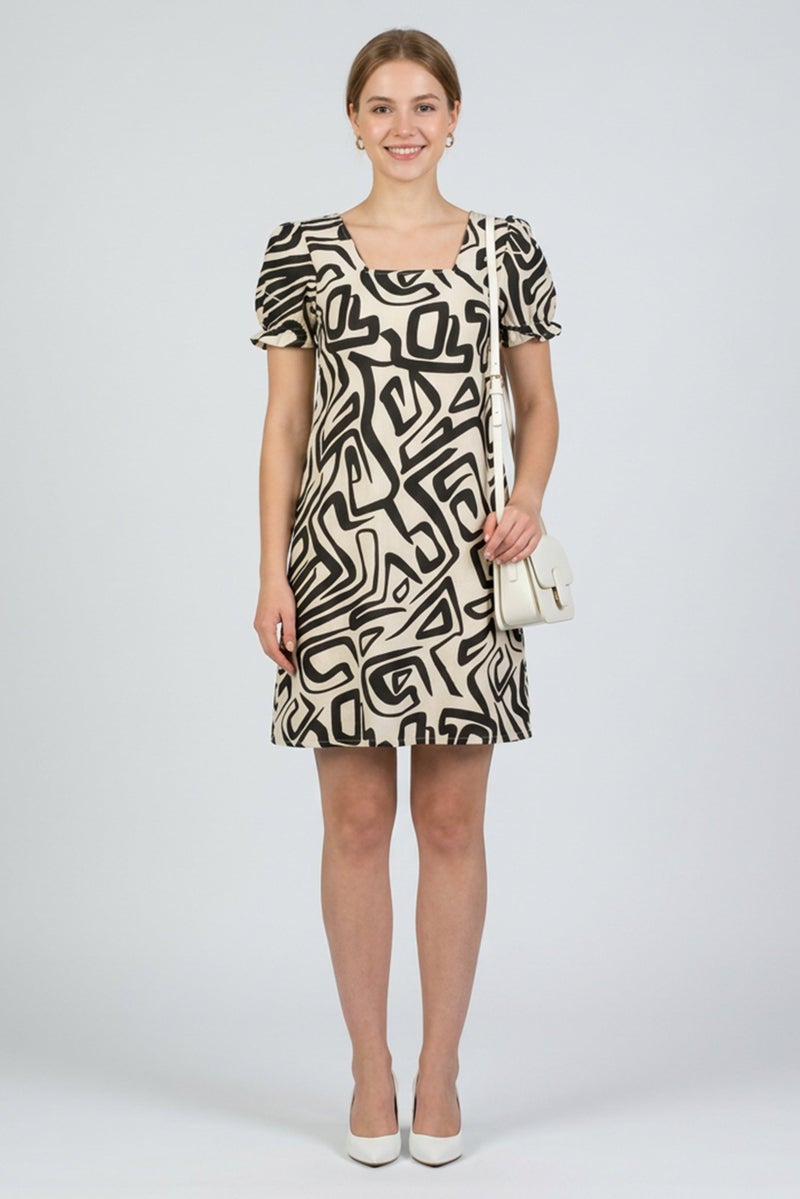 Willow & Whistle Women Allover Print Mini Dress, Multicolor - Image 1