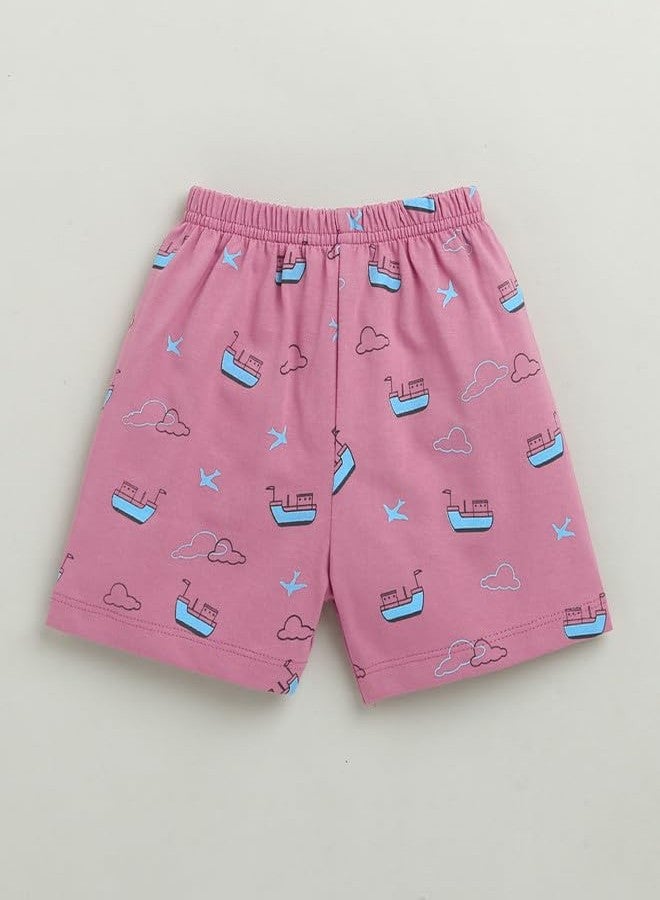 BUMZEE طقم ملابس بناتي قطني بأكمام نصفية من بامزي، لون موف - من 3 إلى 6 أشهر (Peb10194C-muv) - Image 5