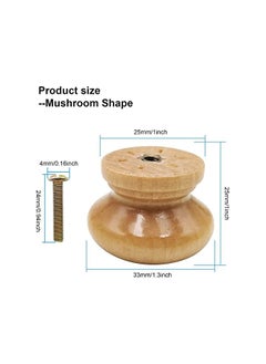 The Bros Round Wood Cabinet Knobs, Mushroom Shape Wooden Pulls, Knobs for Drawer Dresser Cupboard Wardrobe Mushroom Shape (12pcs, Diameter: 1.34 Inch, Height: 1 Inch)  - Image 5