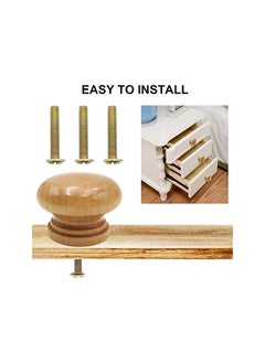 The Bros Round Wood Cabinet Knobs, Mushroom Shape Wooden Pulls, Knobs for Drawer Dresser Cupboard Wardrobe Mushroom Shape (12pcs, Diameter: 1.34 Inch, Height: 1 Inch)  - Image 2