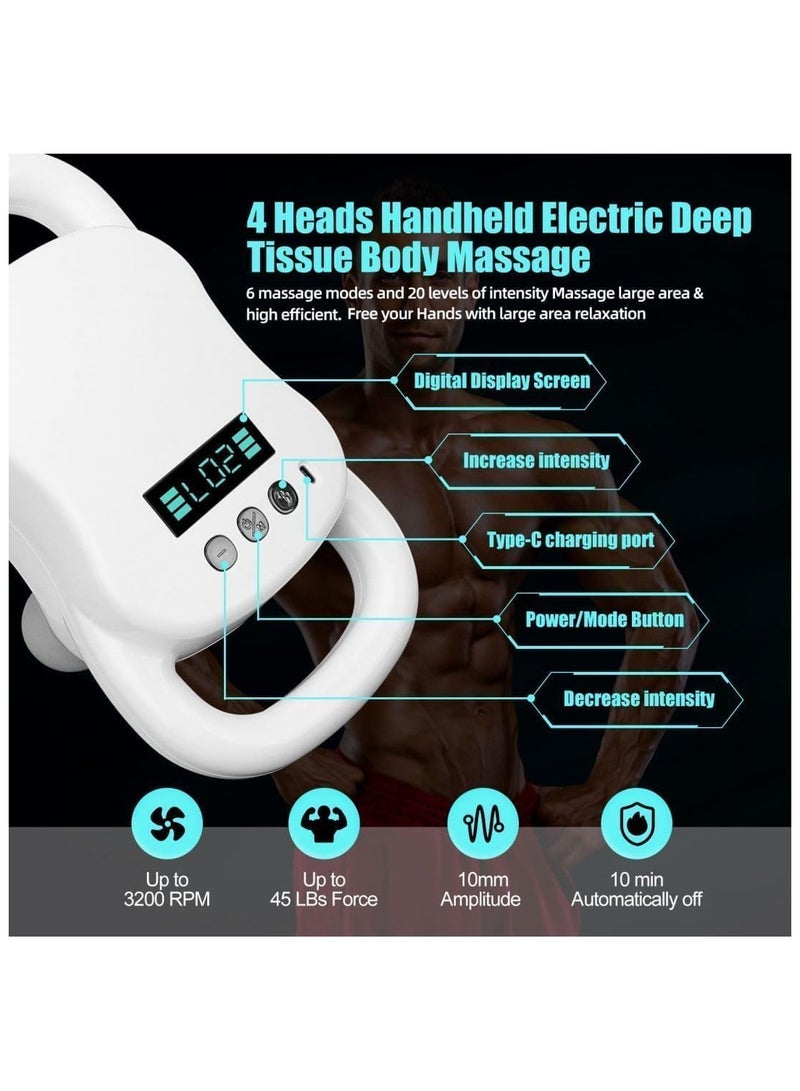 Muscle Massage Gun with 24V Type-C Motor, Fast Charging Input and 4 Massage Heads HY-ST2024 - Image 3