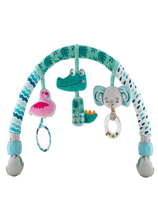 Caterbee Baby Bouncer Toy bar, Clip on Crib & Pram Activity Bar Toy Travel Arch Bassinet Toys for Toddlers (Animal) - Image 1