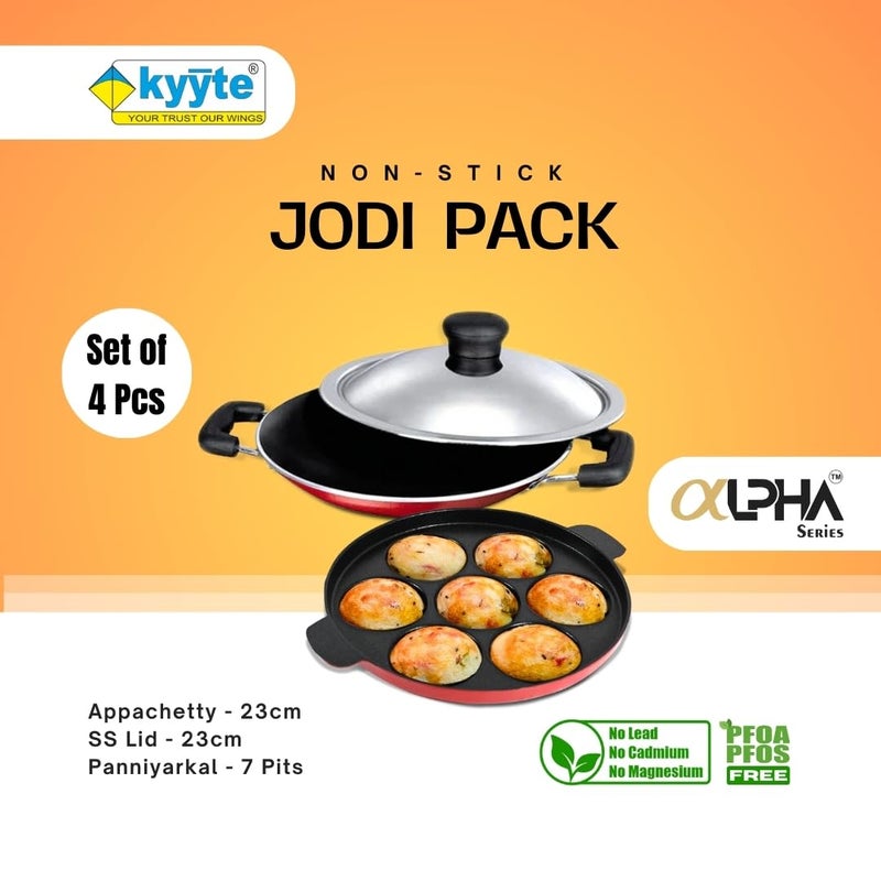 Kyyte Kyyte NonStick Alpha Jodi Pack Set of 3 Pcs Gas Stove and Induction Compatible  - Image 2