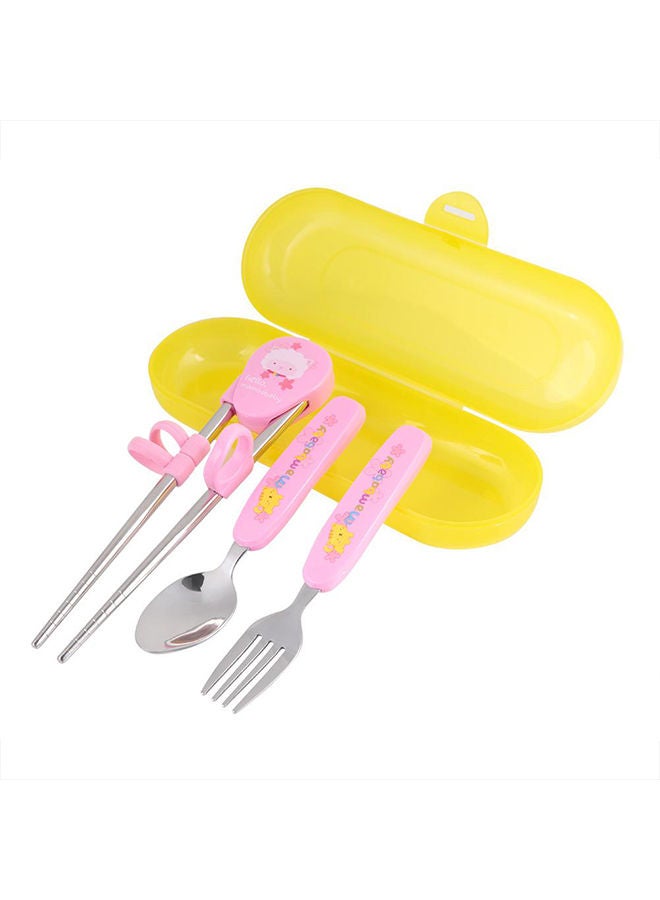 NIBEMINENT 5-Piece Travel Cutlery Set Pink 10inch - Image 2