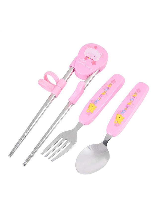NIBEMINENT 5-Piece Travel Cutlery Set Pink 10inch - Image 3