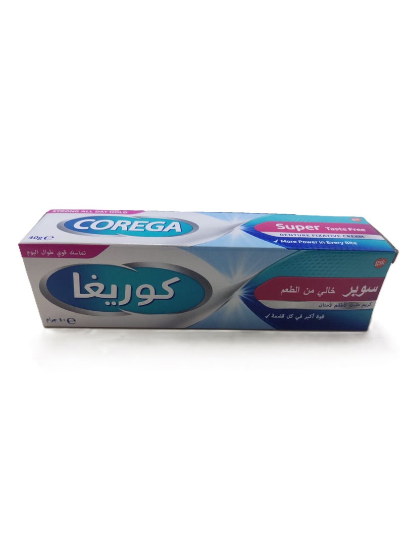 COREGA - Corega Super Dental Prosthesis Adhesive Taste-Free Cream 40 gm - Image 1