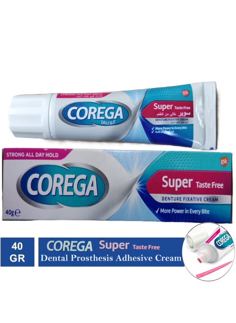 COREGA - Corega Super Dental Prosthesis Adhesive Taste-Free Cream 40 gm - Image 1