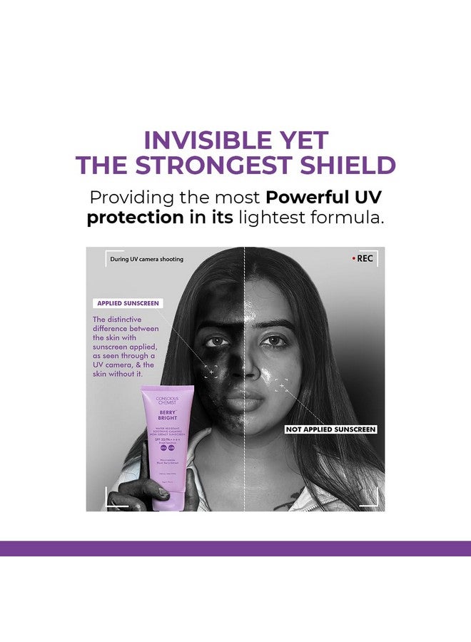 CONSCIOUS CHEMIST واقي شمس كونسيوس كيميست® SPF 50 PA++++ | 150 جرام | واقي شمس للبشرة الدهنية، واقي شمس جل، نياسيناميد مع مستخلص التوت الأسود، خفيف الوزن، مقاوم للماء، لجميع أنواع البشرة - توت مشرق - Image 2