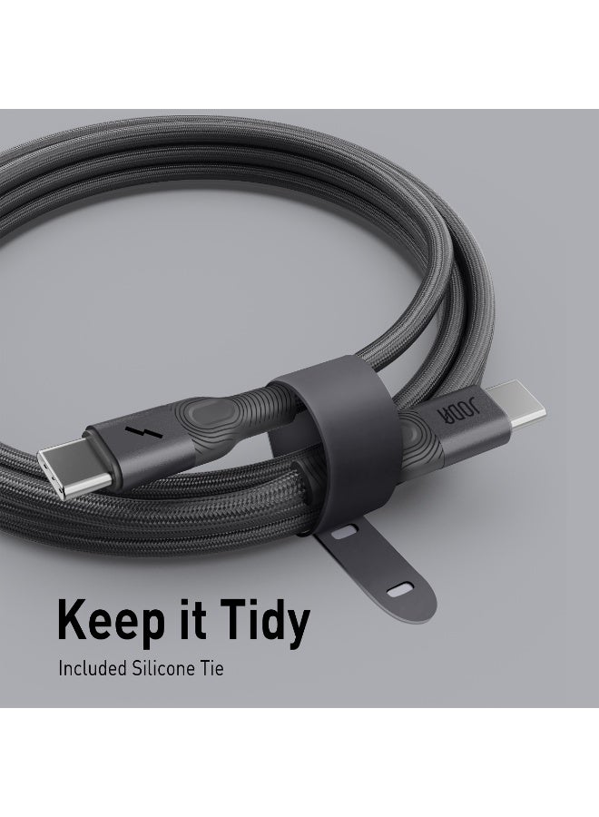 جودا كابل JODA Flex 60 واط USB-C إلى C مضفر من النايلون بطول 1.2 متر - مصمم ليدوم مع عمر انحناء يصل إلى 50,000 مرة، سيليكون فائق النعومة، - Image 4