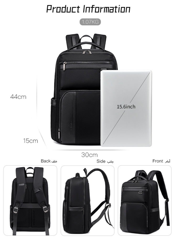 ARCTIC HUNTER Durable Laptop Backpack, College Office Business Travel Bag with Laptop and Tablet Compartment for Men, Black - Image 3