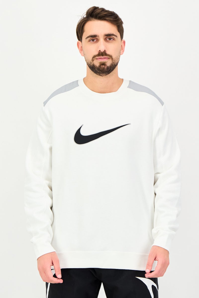 Nike Men Sportswear Fit Long Sleeve Outdoor Sweatshirt, White - Image 1