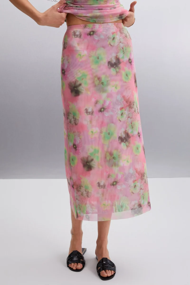 جريميلانج Jaxie Women's Polyester Slim Pink Skirt