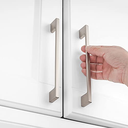 KOOFIZO 10 Pack 6-1/4 Inch Brushed Nickel Kitchen Cabinet Pulls Stain Nickel Cabinet Handles Silver Cabinet Hardware for Kitchen Cabinets Drawer P01 Dresser Cupboard Bedroom Bathroom - Image 4